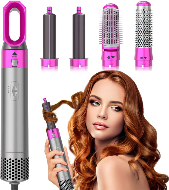 Мультистайлер 5 в 1 hot air styler с насадками стайлер фен щетка браш для завивки укладки волос и придания объема HAIR BRUSH Star23 чехол кейс тубус - изображение 9