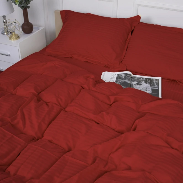 Акція на Підковдра MirSon 175х210 Satin Stripe 30-0018 Red від Rozetka