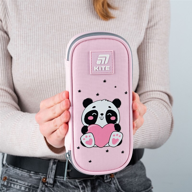 Пенал шкільний Kite Panda 21x8.5x4.5 см Рожевий (K25-662-9) - зображення 6
