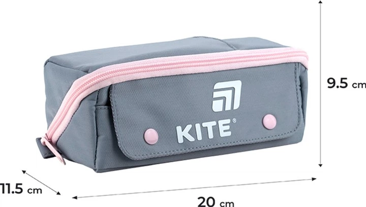 Пенал шкільний Kite 9.5x20x11.5 см Сірий (K25-2702-1) - зображення 3