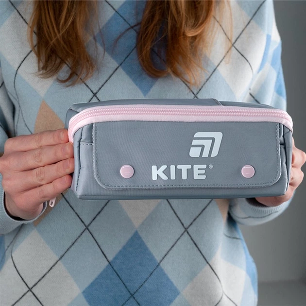 Пенал шкільний Kite 9.5x20x11.5 см Сірий (K25-2702-1) - зображення 7