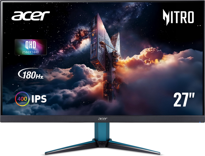 Монітор 27" Acer Nitro VG272UV3bmiipx (UM.HV2EE.301) 2K QHD IPS / 180Hz / 1 ms (GtG) / 8-Bit / DCI-P3 95% / HDR400 / FreeSync Premium / G-Sync Compatible / Speaker - зображення 1