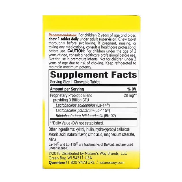 Пробиотик для детей Nature's Way Primadophilus® 30 tabs (1086-2023-10-2175) - изображение 2