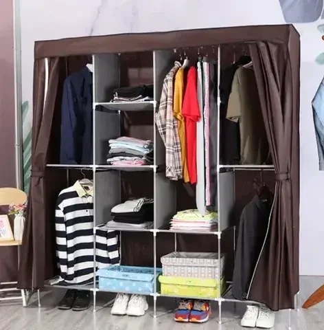 Тканевый шкаф органайзер Storage Wardrobe на 4 секции Коричневый (81901YS903) - изображение 2