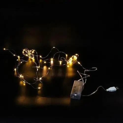 Гирлянд 50 Led Copper на проволоке Капля росы от батареек+USB Теплый белый 5 м (5712CS577) - Фото 2 Гирлянд 50 Led Copper на проволоке Капля росы от батареек+USB Теплый белый 5 м (5712CS577) - изображение 2