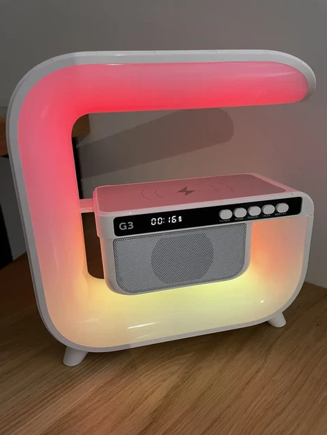 Ночник аккумуляторный RGB G3 с беспроводной зарядкой и Bluetooth колонкой 3W Smart Light Sound Machine (61901TT603) - Фото 4 Ночник аккумуляторный RGB G3 с беспроводной зарядкой и Bluetooth колонкой 3W Smart Light Sound Machine (61901TT603) - изображение 4