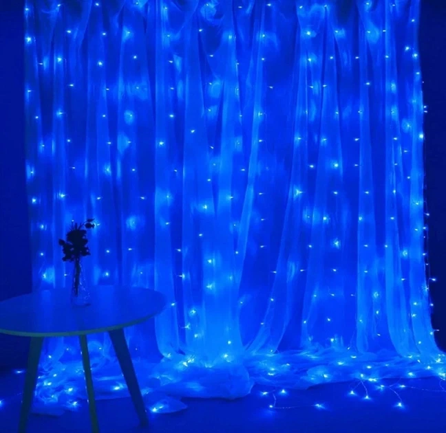 Гирлянда-штора светодиодная 200 LED 3х2 м USB с пультом Синяя (5712CS597) - Фото 1 Гирлянда-штора светодиодная 200 LED 3х2 м USB с пультом Синяя (5712CS597) - изображение 1
