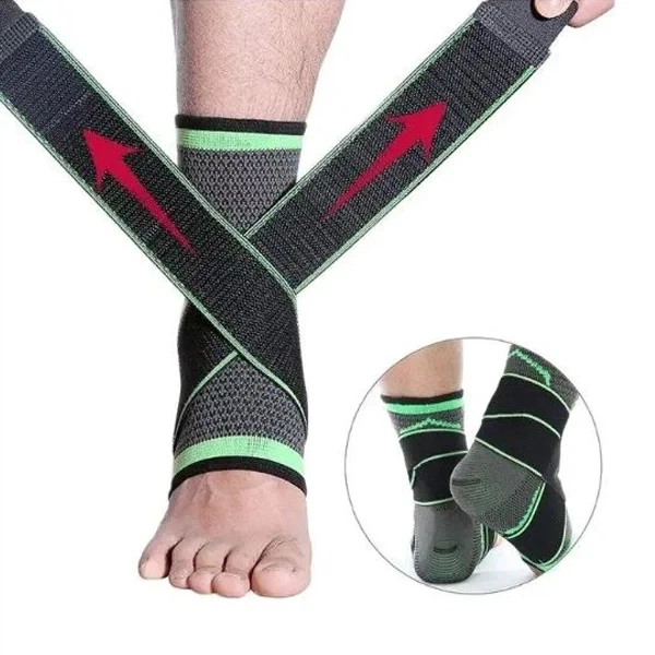 Эластичный фиксатор бандаж для голеностопа Knee bands черный (YU8SH3502) - Фото 5 Эластичный фиксатор бандаж для голеностопа Knee bands черный (YU8SH3502) - изображение 5