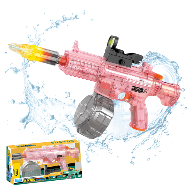 Водный электрический пистолет для детей, игрушечный водный автомат M416, бластер на аккумуляторе, розовый KB1378_Pink - Фото 1 Водный электрический пистолет для детей, игрушечный водный автомат M416, бластер на аккумуляторе, розовый KB1378_Pink - изображение 1