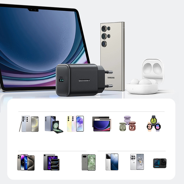 Ładowarka sieciowa JOYROOM JR-TCF23 USB-C 25 W SFC PPS PD + kabel USB-C Black (6956116723453) - obraz 14
