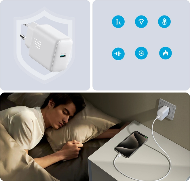 Ładowarka sieciowa JOYROOM JR-TCF24 USB-C 30 W QC SFC PD White (6956116724788) - obraz 9