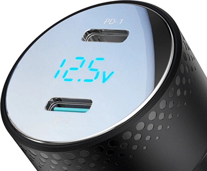 Ładowarka samochodowa JOYROOM JR-CCD02 70 W 2 x USB-C Black (6956116776855) - obraz 3