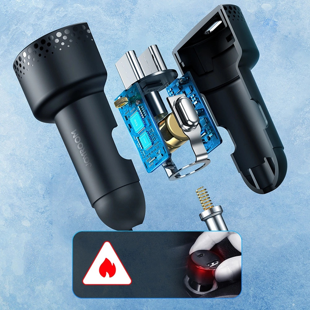 Ładowarka samochodowa JOYROOM JR-CCD02 70 W 2 x USB-C Black (6956116776855) - obraz 14