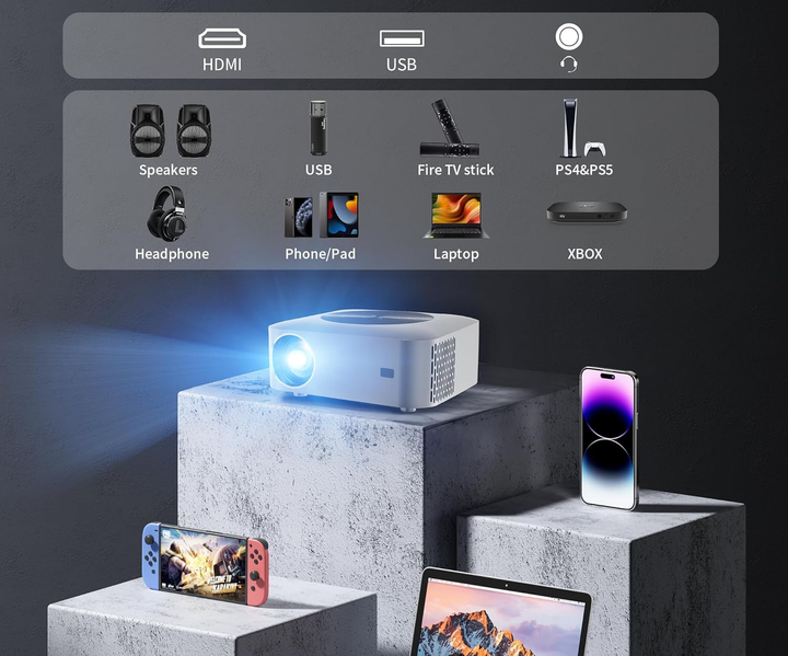 Проектор Sainyer Y8 Full HD Wi-Fi Bluetooth Android 12 - изображение 5