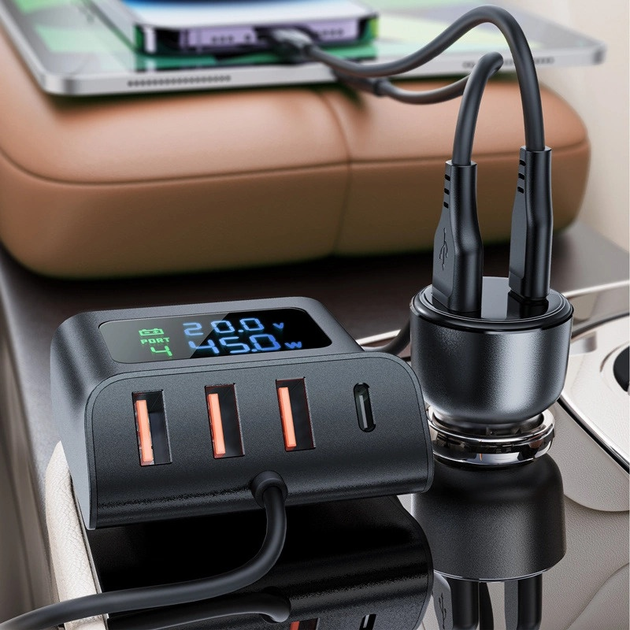 Ładowarka samochodowa Acefast B11 138 W 4 x USB-A + 2 x USB-C Black (6974316282488) - obraz 6