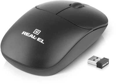 Компьютерная мышь REAL-EL RM-311W Wireless, Black, беспроводная, USB, оптическая, 1000 dpi, 2 кнопки, 2xAAA - изображение 5