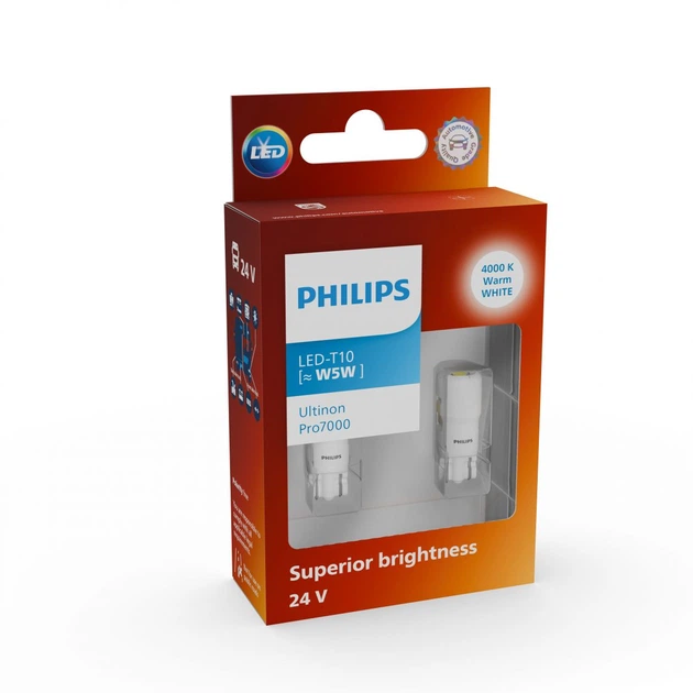Комплект світлодіодних ламп PHILIPS 24961WU70X2 W5W (T10) LED - зображення 4
