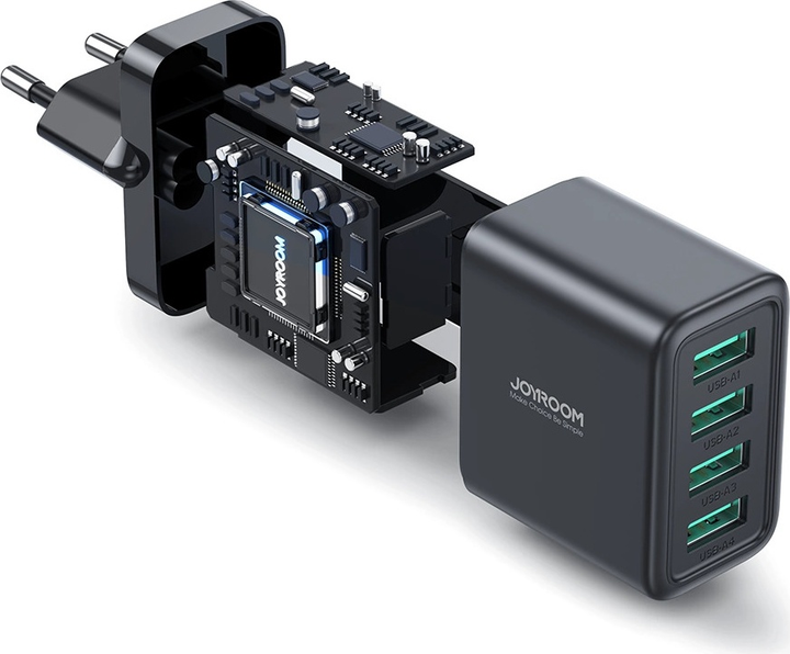 Ładowarka sieciowa JOYROOM JR-TCN03 4 x USB-A 24 W 4.8 A Black (6956116753450) - obraz 5