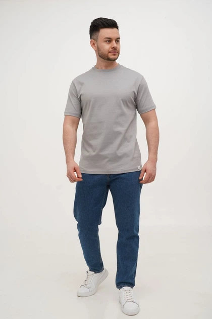 Футболка однотонная Trend Collection 001-1 светло-серый (GREY, кол.B5) 3XL - изображение 4