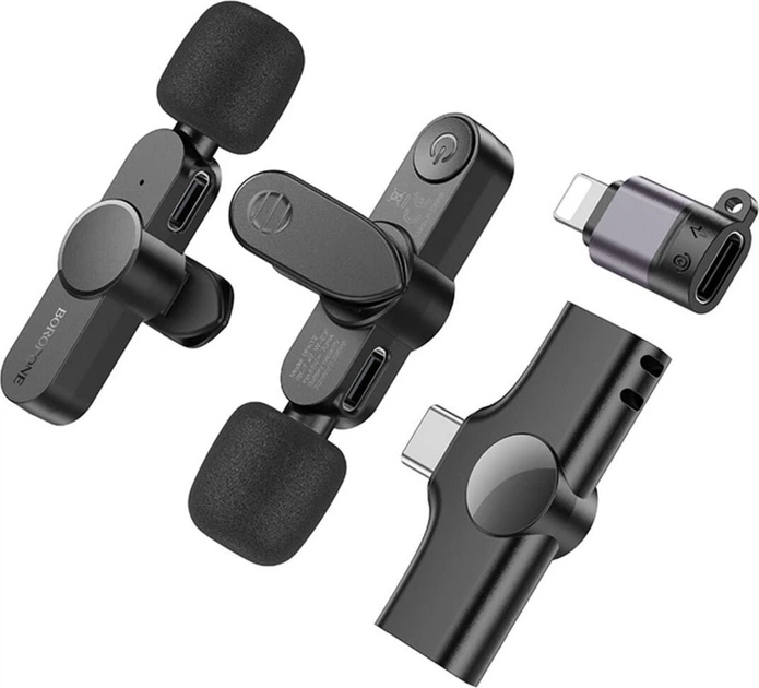 Петличный микрофон Borofone BFK12 (Lightning/Type-C) Black (39544) - Фото 4 Петличный микрофон Borofone BFK12 (Lightning/Type-C) Black (39544) - изображение 4