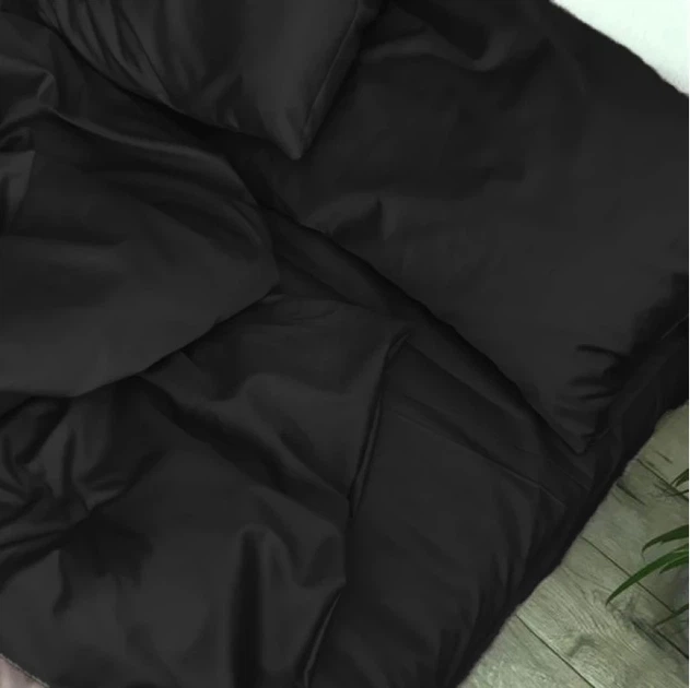 Комплект постельного белья MirSon двуспальный 175x210 см Light Pro 10-006 Black Satin (2200010171365) - Фото 2 Комплект постельного белья MirSon двуспальный 175x210 см Light Pro 10-006 Black Satin (2200010171365) - изображение 2
