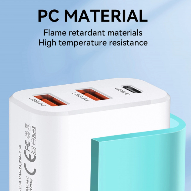 Ładowarka sieciowa Wozinsky CWCUCW 30 W 2 x USB-A + USB-C White (5907769308567) - obraz 9