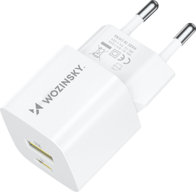 Ładowarka sieciowa Wozinsky WWCEAC GaN 33 W USB-A + USB-C White (5907769308109) - obraz 4