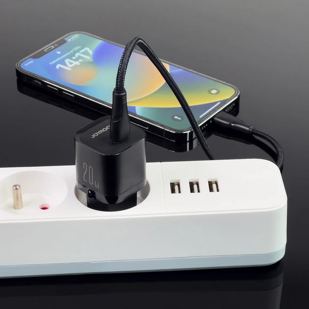Мережевий зарядний пристрій JOYROOM JR-TCF02 PD 20 Вт USB-C Black (6956116742324) - зображення 7