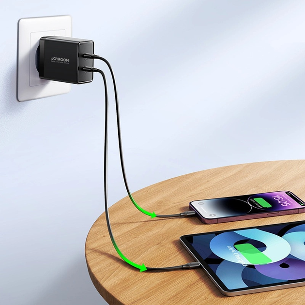 Ładowarka sieciowa JOYROOM JR-TCF09 PD 40 W 2 x USB-C Black (6941237111777) - obraz 10