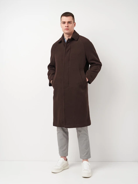 ❋1419②❋ Пальто мужское H&M 1035890 M Темно-коричневое (KAY2000001578940