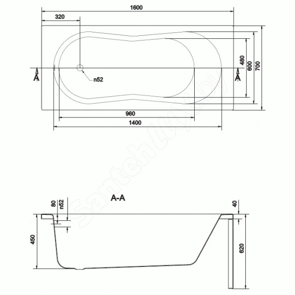 Ванна акриловая Cersanit Mito 160x70 - Фото 3 Ванна акриловая Cersanit Mito 160x70 - изображение 3