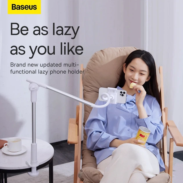 Подставка для телефонов пантограф на струбцине Baseus Unlimited adjustment lazy (4-6,5"). Silver - Фото 7 Подставка для телефонов пантограф на струбцине Baseus Unlimited adjustment lazy (4-6,5"). Silver - изображение 7