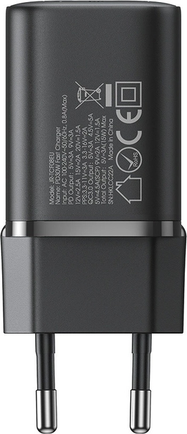 Мережевий зарядний пристрій JOYROOM JR-TCF08EU Speed Series 30 Вт USB-A USB-C Black (6956116774479) - зображення 3