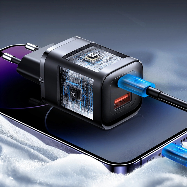 Мережевий зарядний пристрій JOYROOM JR-TCF08EU Speed Series 30 Вт USB-A USB-C Black (6956116774479) - зображення 13