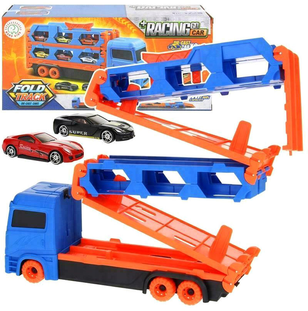 Ciężarówka Nobo Kids Tir rozkładana laweta tor samochodowy transporter + 2 Autka CH-7110283 (5904665406588) - obraz 1