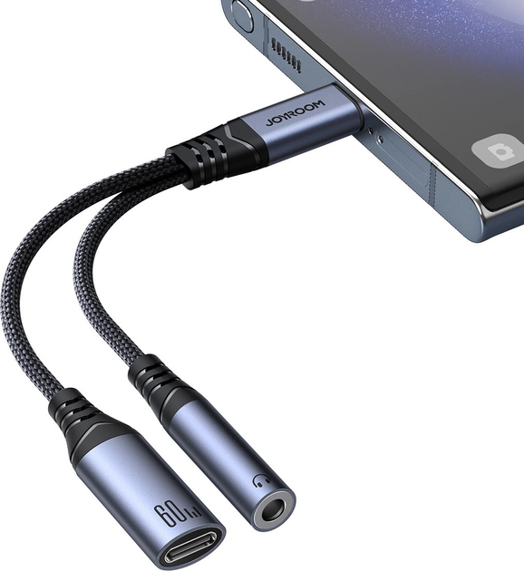Adapter DAC JOYROOM SY-C02 USB-C - 3.5 mm Mini-Jack/USB-C Black (6956116773861) - obraz 6