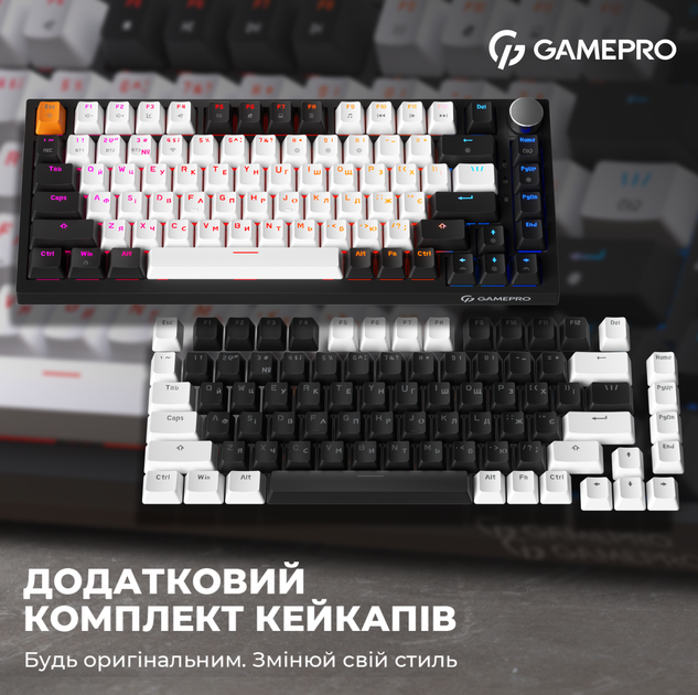 Клавиатура механическая проводная GamePro MK160B Hot-Swap Red Swich 75% RGB Black - изображение 20