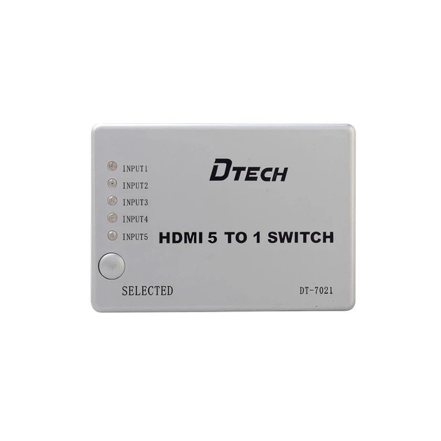 Комутатор 4K@30Hz HDMI 5x1 Dtech DT-7021 (MS) - изображение 2
