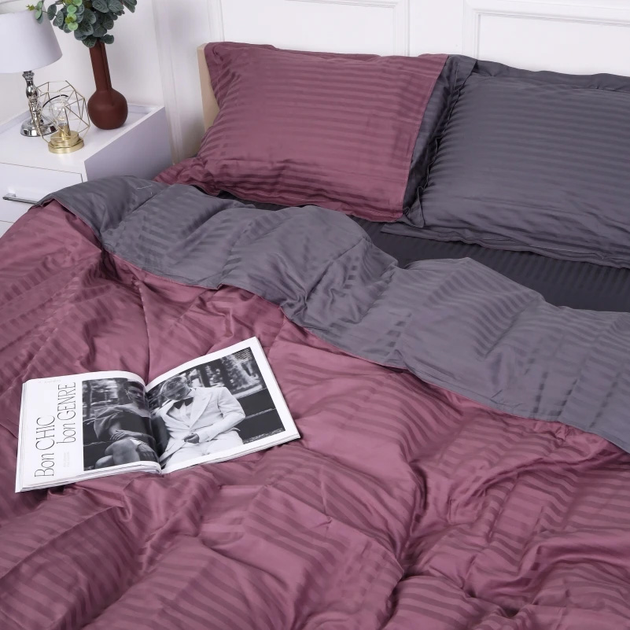 Комплект постільної білизни MirSon Satin Stripe 30-0008 + 30-0011 Fenilla 200х220 Євро від Rozetka на платформі USKIDKA Акція на Комплект постільної білизни MirSon Satin Stripe 30-0008 + 30-0011 Fenilla 200х220 Євро від Rozetka