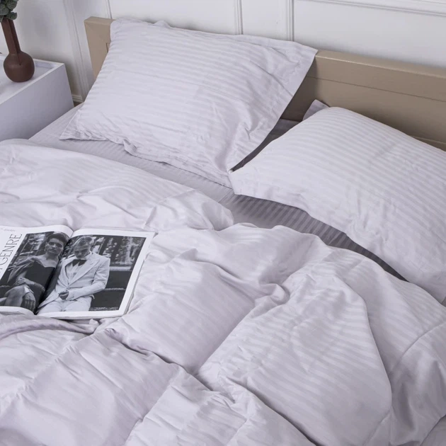 Комплект постельного белья MirSon Евро 200х220 30-0010 Light Gray Satin Stripe (2200005251140) - Фото 3 Комплект постельного белья MirSon Евро 200х220 30-0010 Light Gray Satin Stripe (2200005251140) - изображение 3