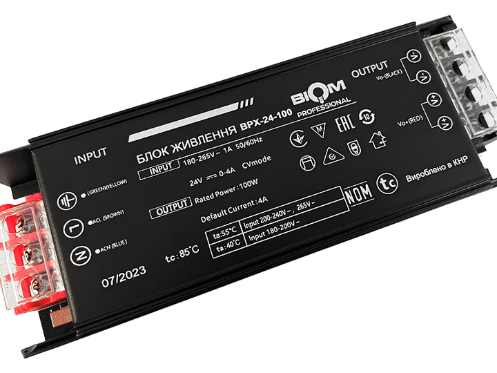 Блок живлення 100W-IP20 24V BPX-24-100 4A - Фото 2 Блок живлення 100W-IP20 24V BPX-24-100 4A - изображение 2