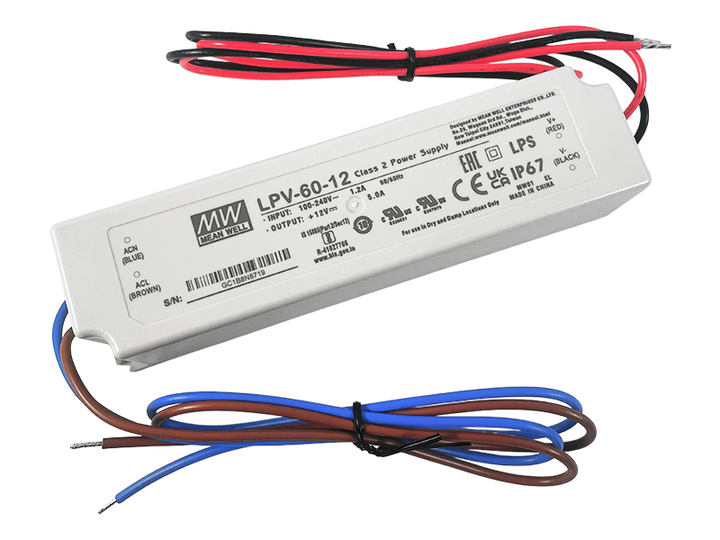 Блок живлення 60W-IP67 12V LPV-12-60 AC127-370V/DC 2 роки гарантії MEAN WELL - Фото 1 Блок живлення 60W-IP67 12V LPV-12-60 AC127-370V/DC 2 роки гарантії MEAN WELL - изображение 1
