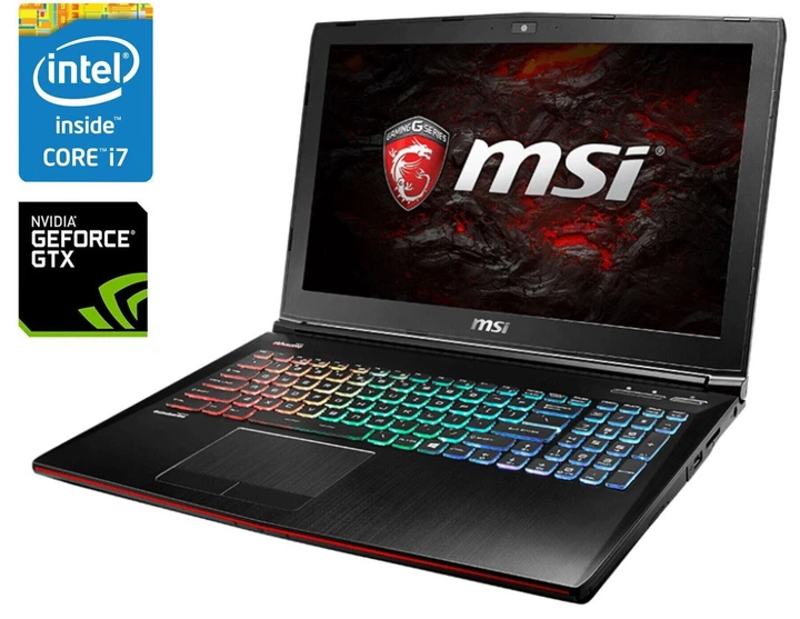Игровой ноутбук Б-класс MSI GE62 Apache Pro / 15.6" (1920x1080) IPS / Intel Core i7-6700HQ (4 (8) ядра по 2.6 - 3.5 GHz) / 32 GB DDR4 / 512 GB SSD / nVidia GeForce GTX 960M, 2 GB GDDR5, 128-bit / WebCam / Win 10 Home б/у - Фото 1 Игровой ноутбук Б-класс MSI GE62 Apache Pro / 15.6" (1920x1080) IPS / Intel Core i7-6700HQ (4 (8) ядра по 2.6 - 3.5 GHz) / 32 GB DDR4 / 512 GB SSD / nVidia GeForce GTX 960M, 2 GB GDDR5, 128-bit / WebCam / Win 10 Home б/у - изображение 1