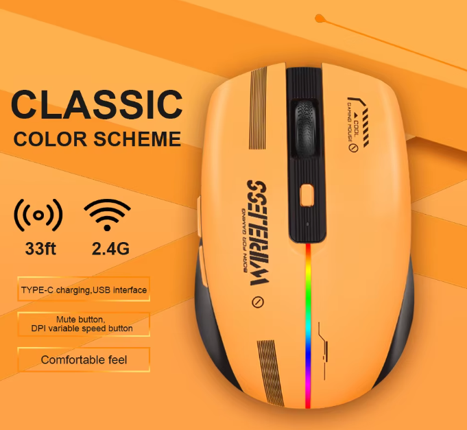 Мишка LT-T19 безшумна ігрова безпровідна з підсвічуванням RGB 2000DPI - Фото 6 Мишка LT-T19 безшумна ігрова безпровідна з підсвічуванням RGB 2000DPI - зображення 6