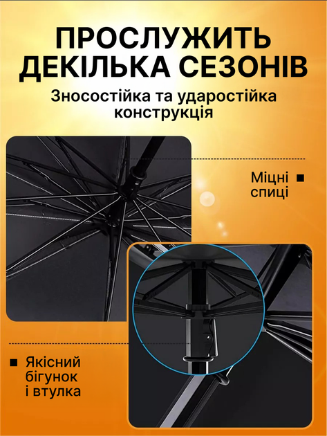 Зонт для авто солнцезащитный экран козырек для авто для защиты от солнца на лобовое стекло - изображение 4