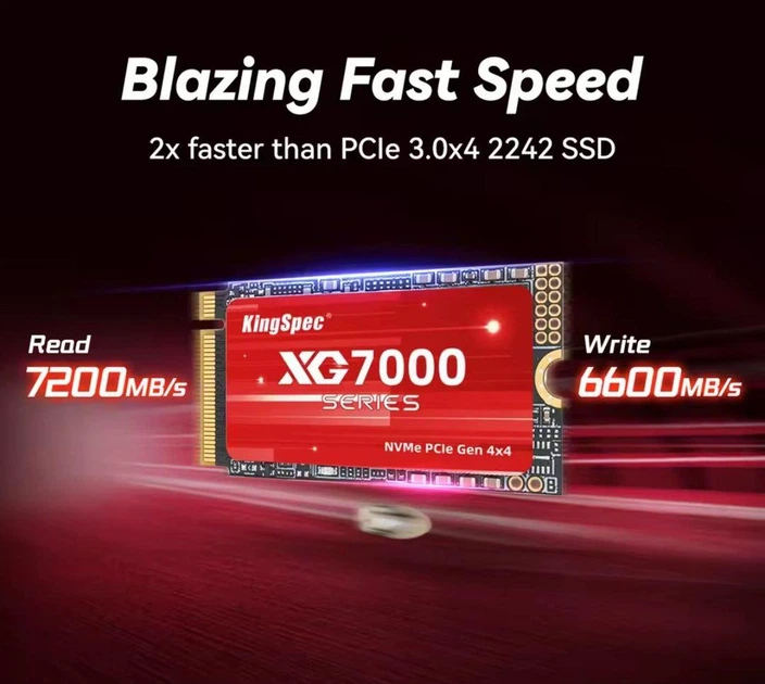 SSD M2 NVMe 1Tb 2242 KingSpec XG7000-1Tb PRIDE твердотельный