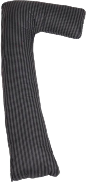 Акція на Подушка для вагітних та відпочинку MirSon №5002 Color Line 17-0611 Stripe Black Г-подібна 140х40х20 см від Rozetka