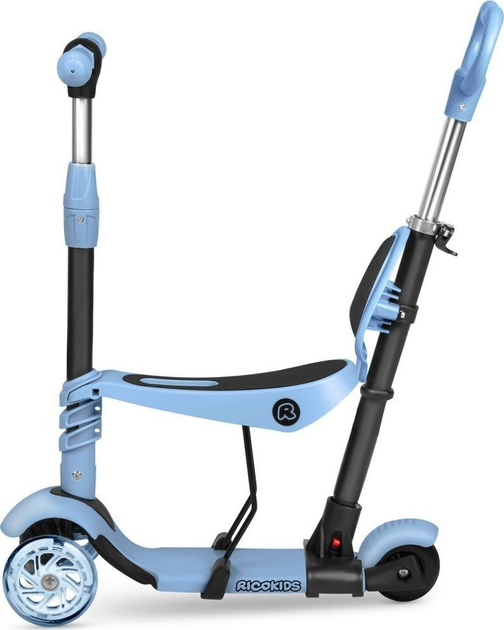 Hulajnoga dziecięca RICOKIDS Todi trójkołowa Niebiesko - szara (5903890611675) - obraz 9