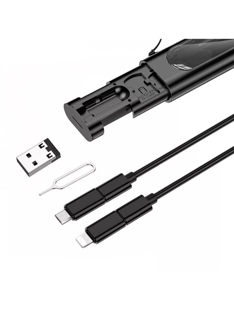 Набор 4в1 переходников адаптеров Borofone переходник USB Lightning MicroUSB с кабелем Type-C to Type-C в кейсе, 60W - изображение 7