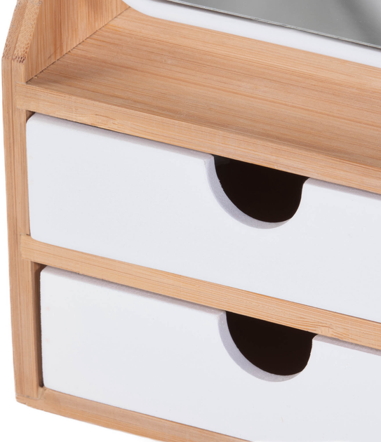 Komoda na kosztowności i kosmetyki z lusterkiem Home Styling Collection Beżowo-Biała (8719202913323) - obraz 4